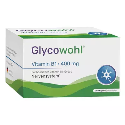 Glycowohl Vitamina B1 Tiamina 400 mg capsule ad alto dosaggio, 200 pezzi